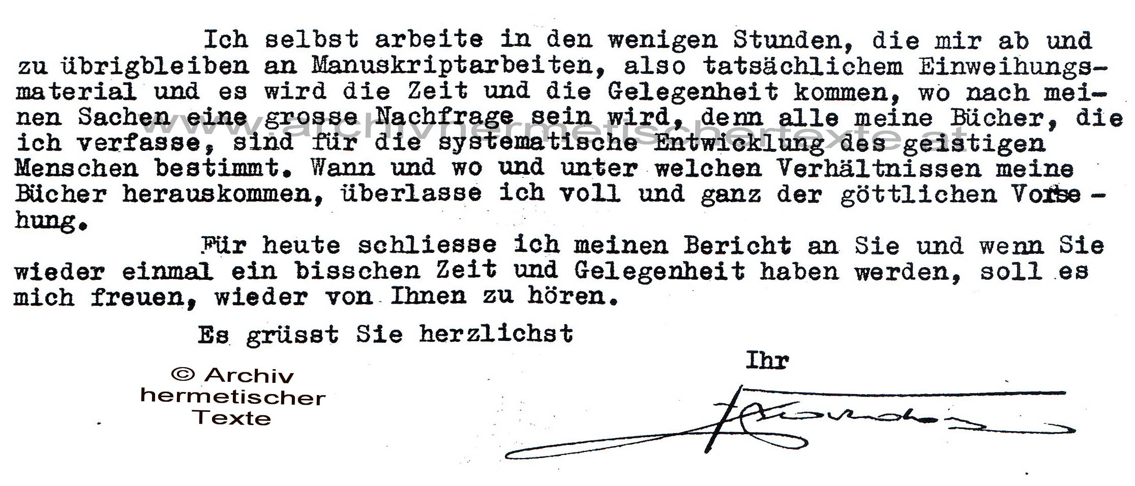 Brief Franz Bardon